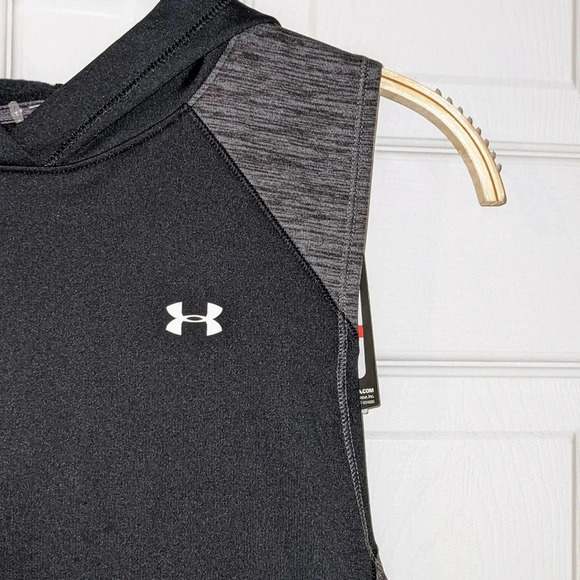 Under Armour Womens Hoodie XS Black Gray Cold Gear Sleeveless Pullover Vest NWT - Picture 4 of 10